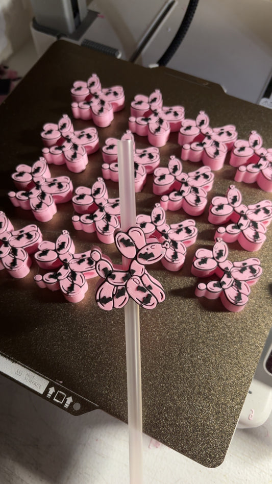 Batty Balloon Dog Straw topper
