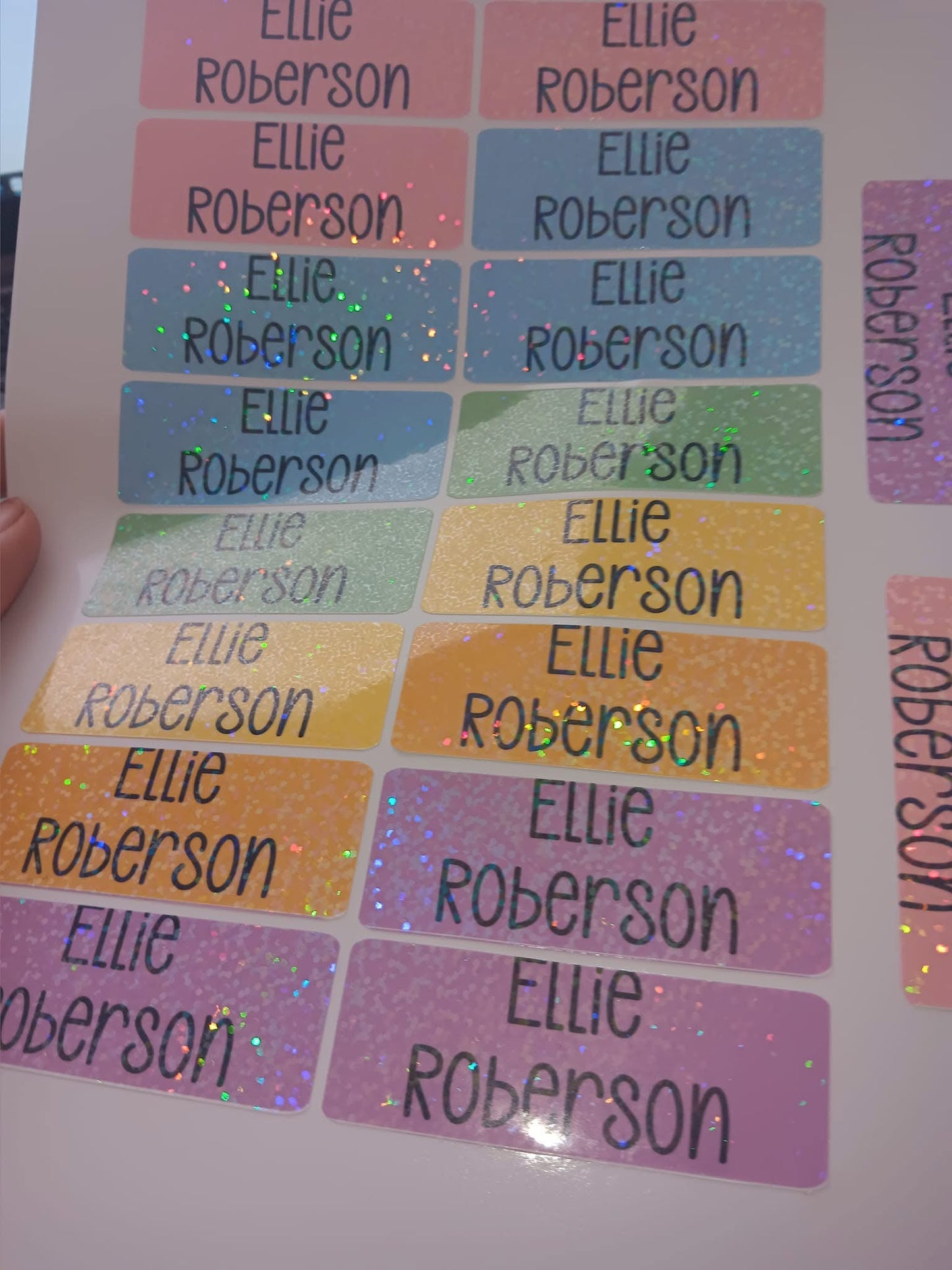 Glitter School Supply Labels
