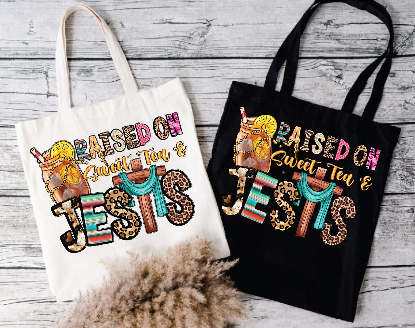 Sweet Tea & Jesus 13.5" Tote Bag