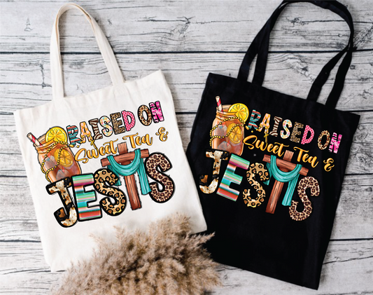 Sweet Tea & Jesus 13.5" Tote Bag